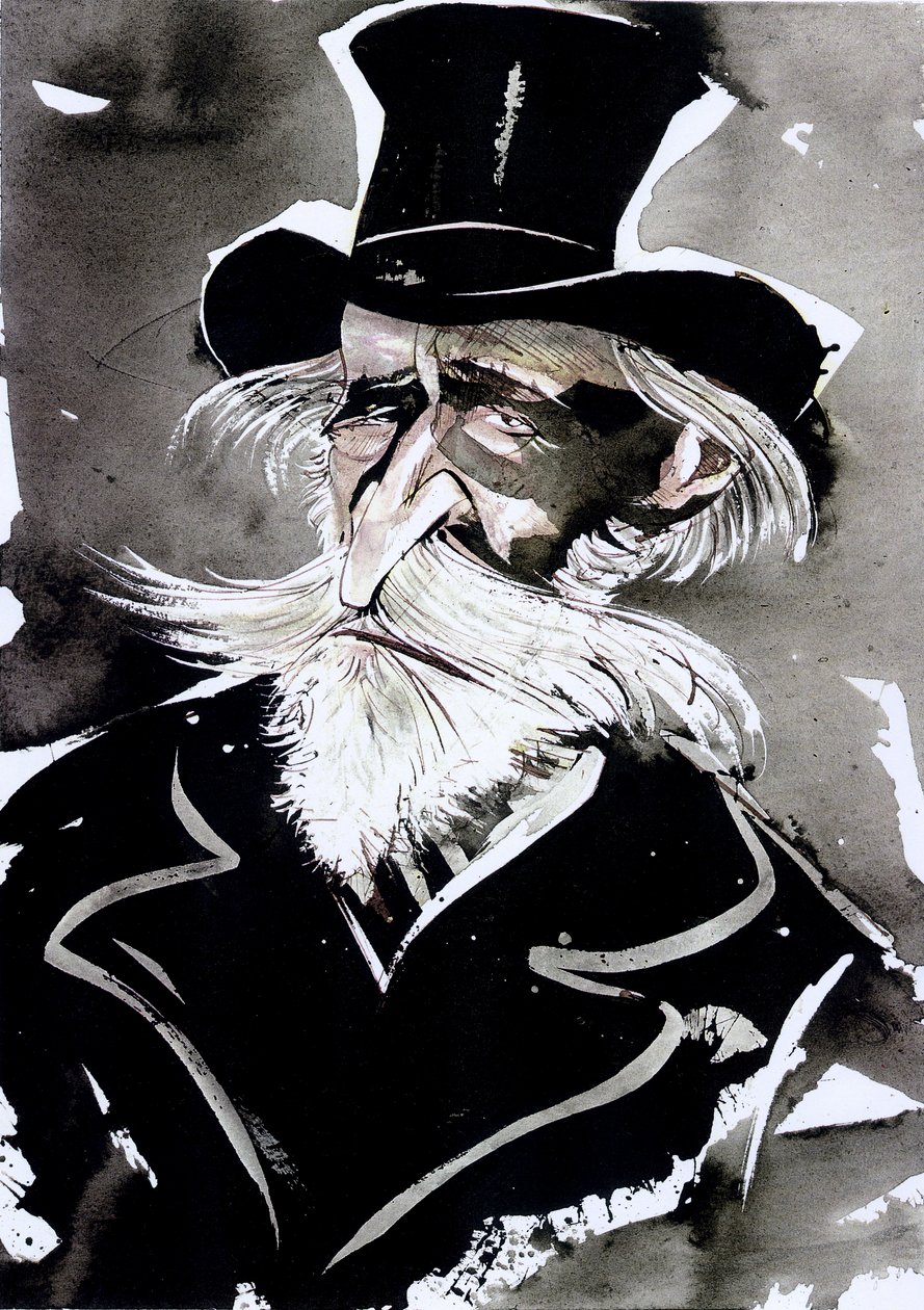 Caricature de Giuseppe Verdi, compositeur italien - Neale Osborne