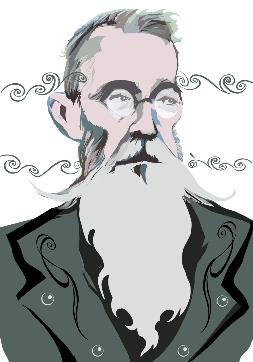 Nikolai Rimsky-Korsakov compositeur russe (1844-1908), version graphique en couleur de l