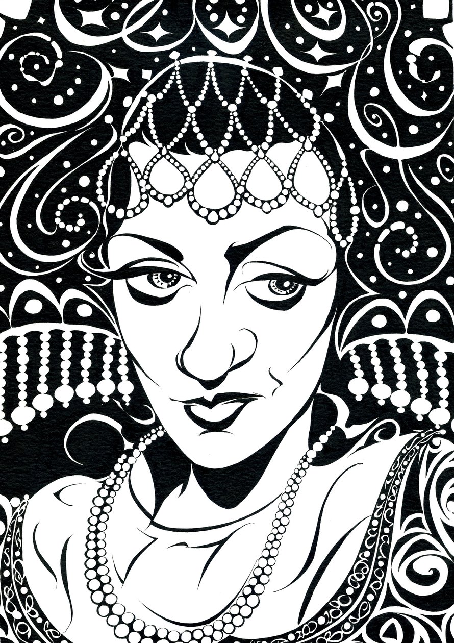 Olga Borodina - caricature de la chanteuse d