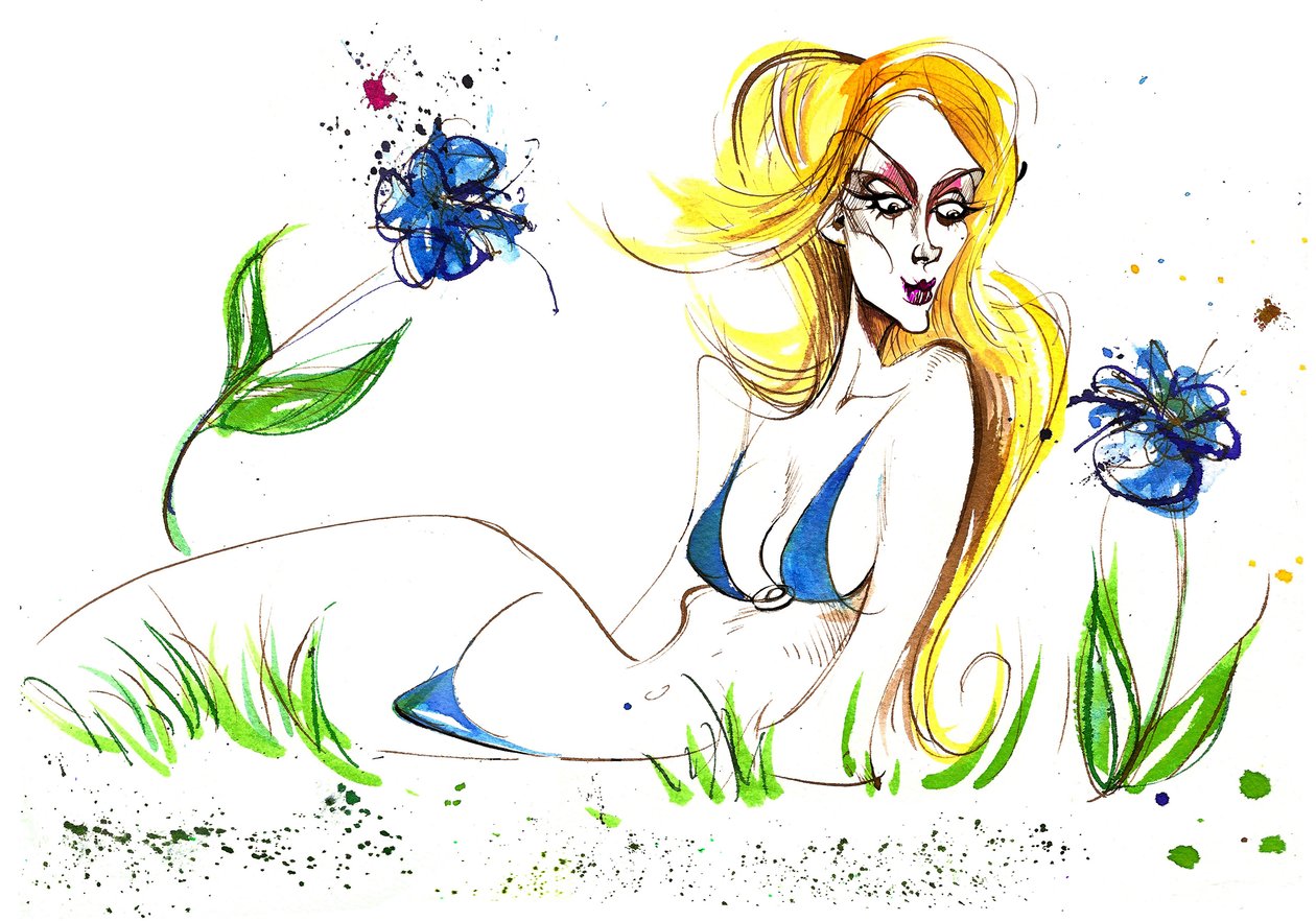 Signes du Zodiaque : Vierge belle bleue d