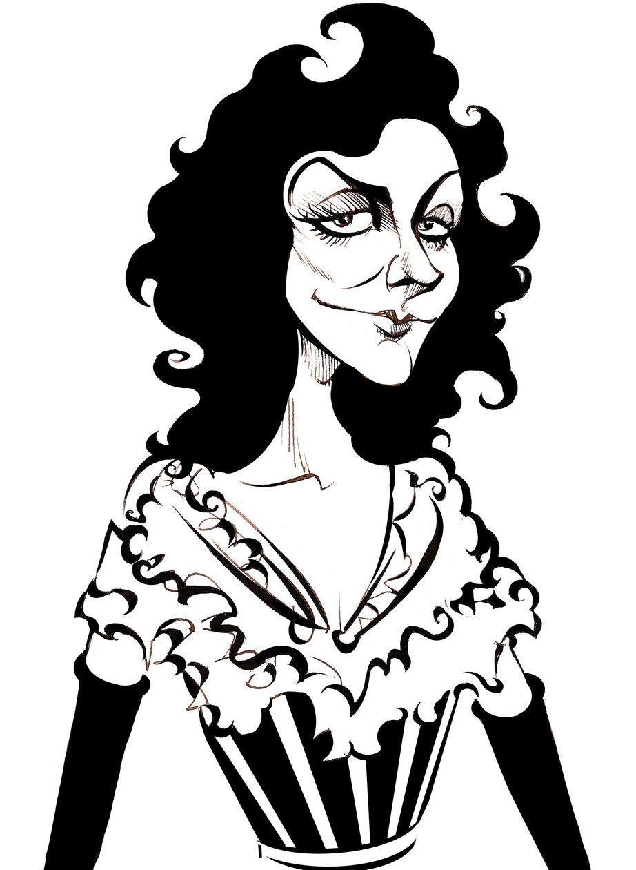 Yvette Guilbert, actrice et chanteuse de cabaret française (1867 - 1944) caricature - Neale Osborne