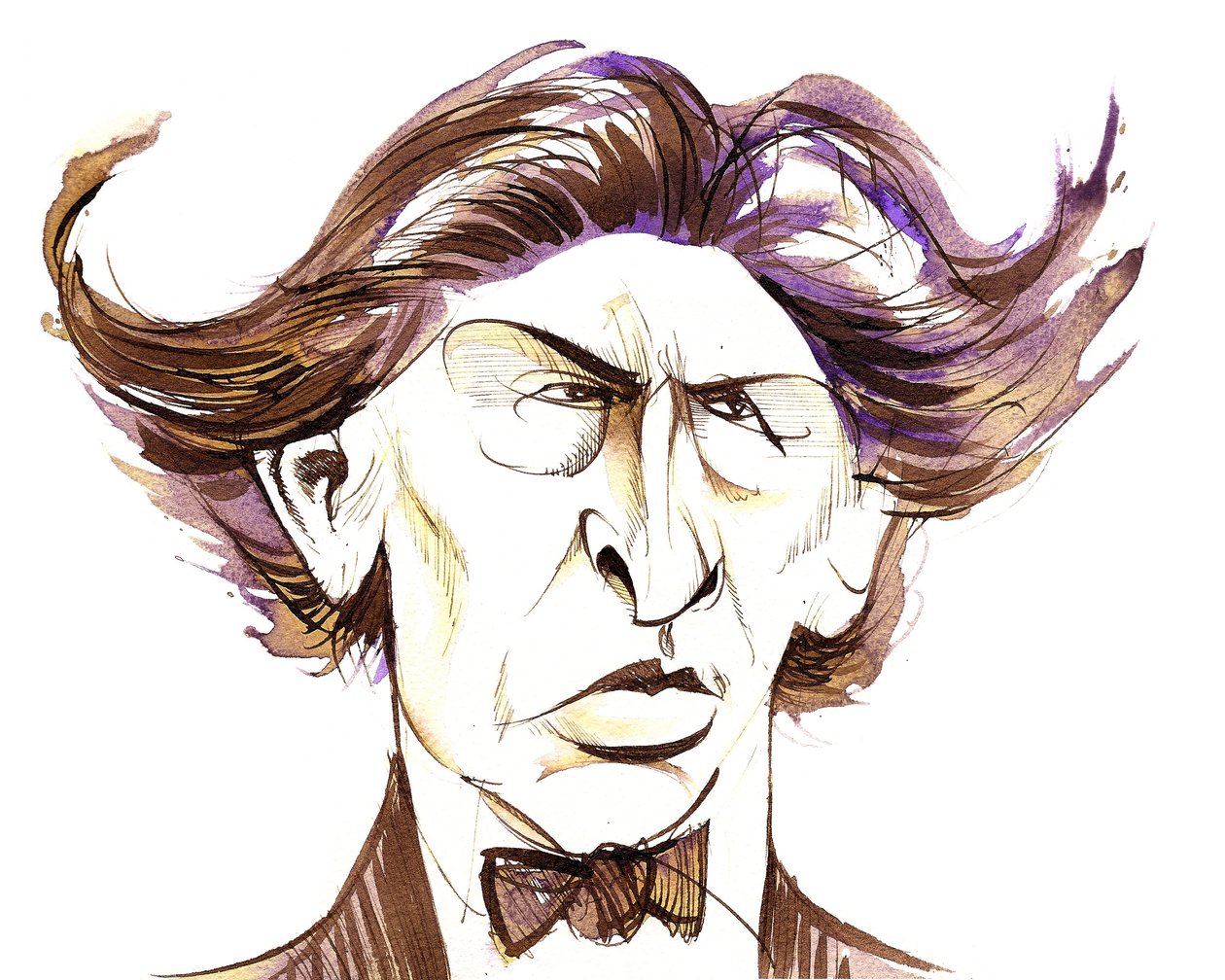 Ferruccio Busoni - caricature en couleur - Neale Osborne