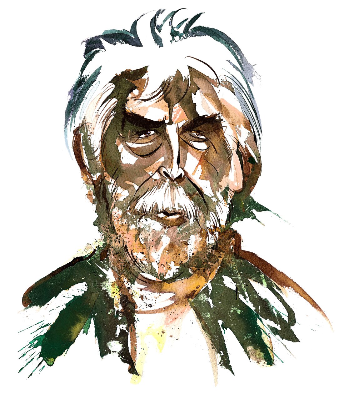 Sir Harrison Birtwistle - caricature en couleur - Neale Osborne