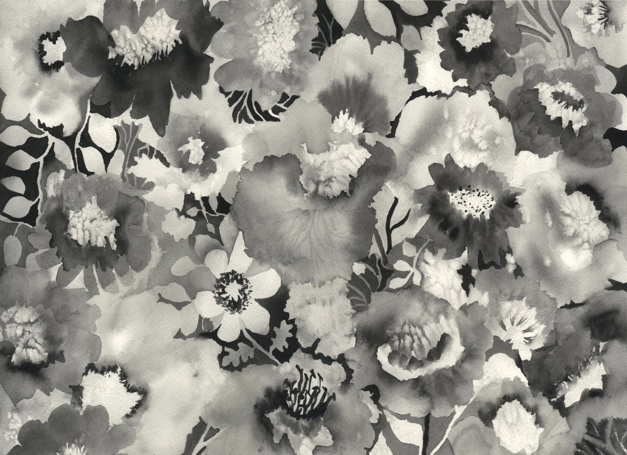 Floral en noir et blanc - Neela Pushparaj