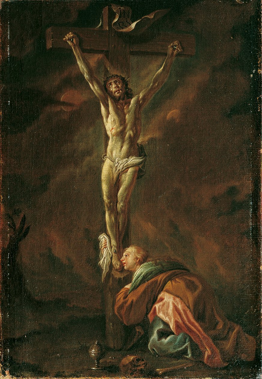 Christ en croix avec Marie-Madeleine - Leopold Blonder