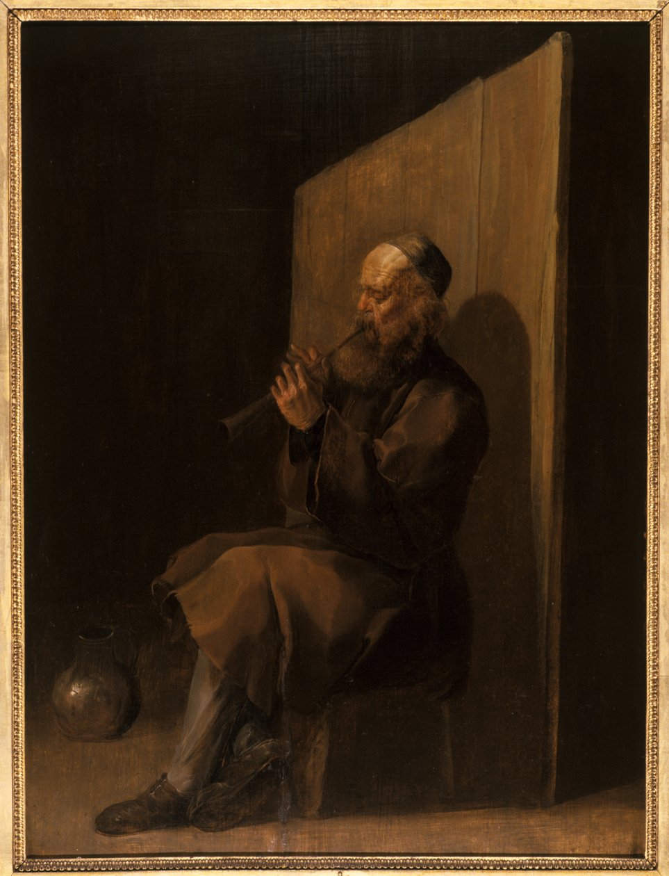 Vieux joueur de flûte - Netherlandish School