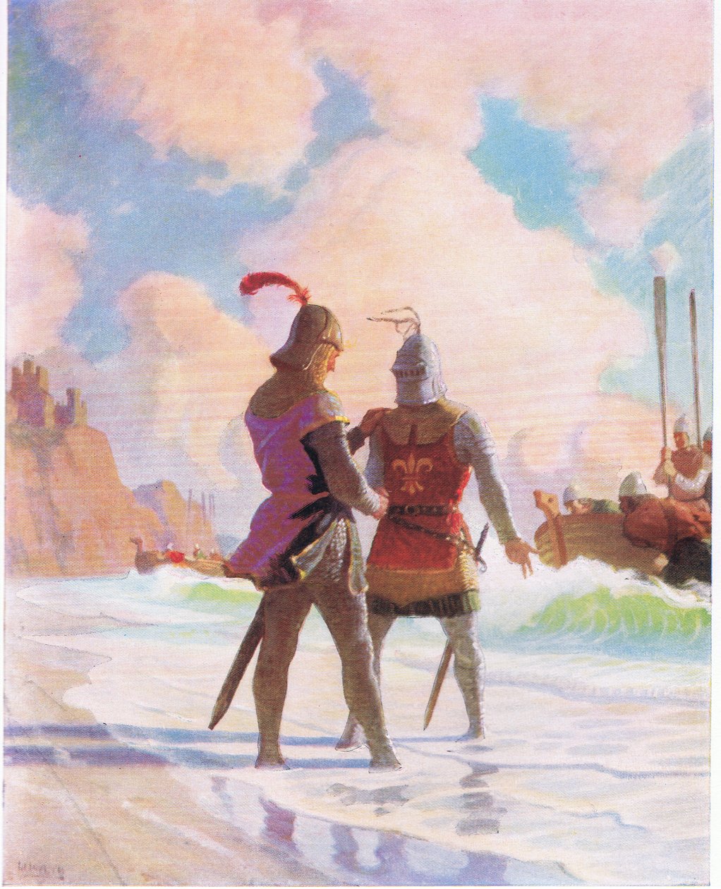 Bruce sur la plage, de The Scottish Chiefs publié par Charles Scribner