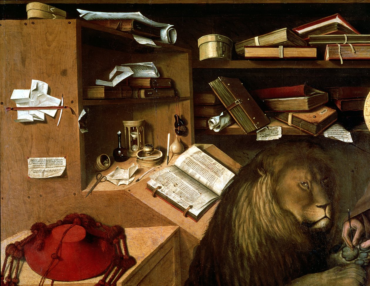 Saint Jérôme retirant une épine de la patte du lion, c.1445 (détail) - Niccolo Antonio Colantonio