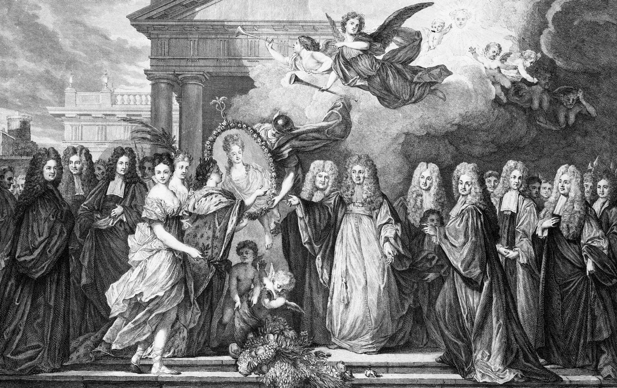 Le mariage de Louis de Bourgogne avec Marie-Adélaïde de Savoie, gravé par Denis Nee, vers 1770 - Nicolas de Largillière