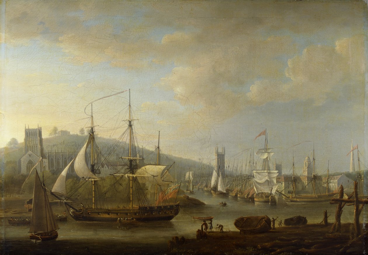 Vue du port de Bristol montrant la cathédrale - Nicholas Pocock