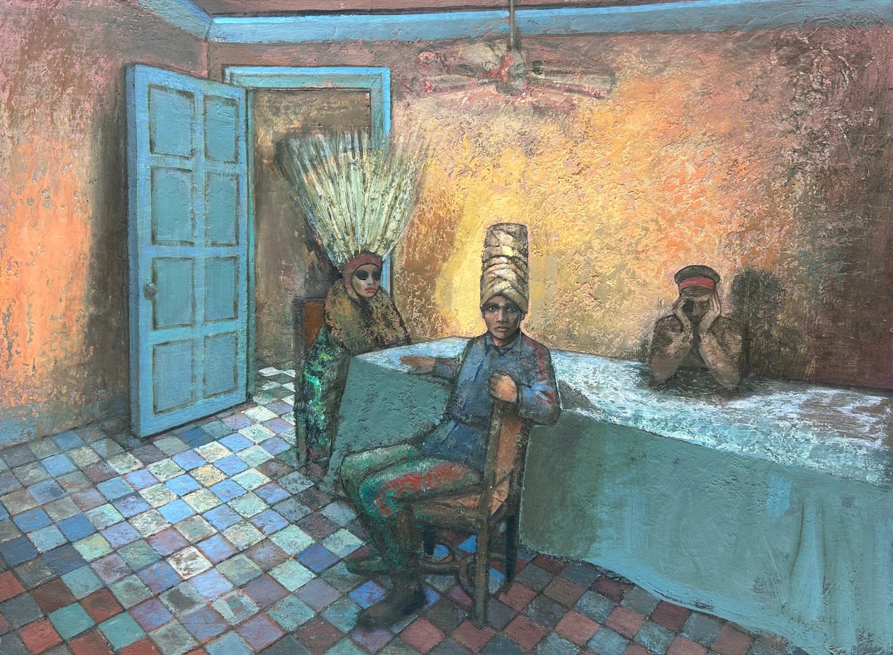 Party Animals, 2022-23 (huile sur panneau) - Nick Williams