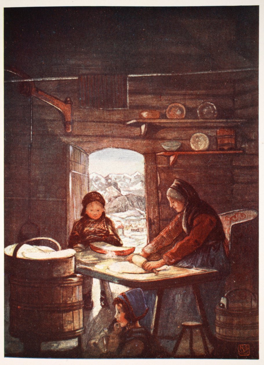 Faire du Flad-Brod : un intérieur de cottage, 1905 - Nico Jungman