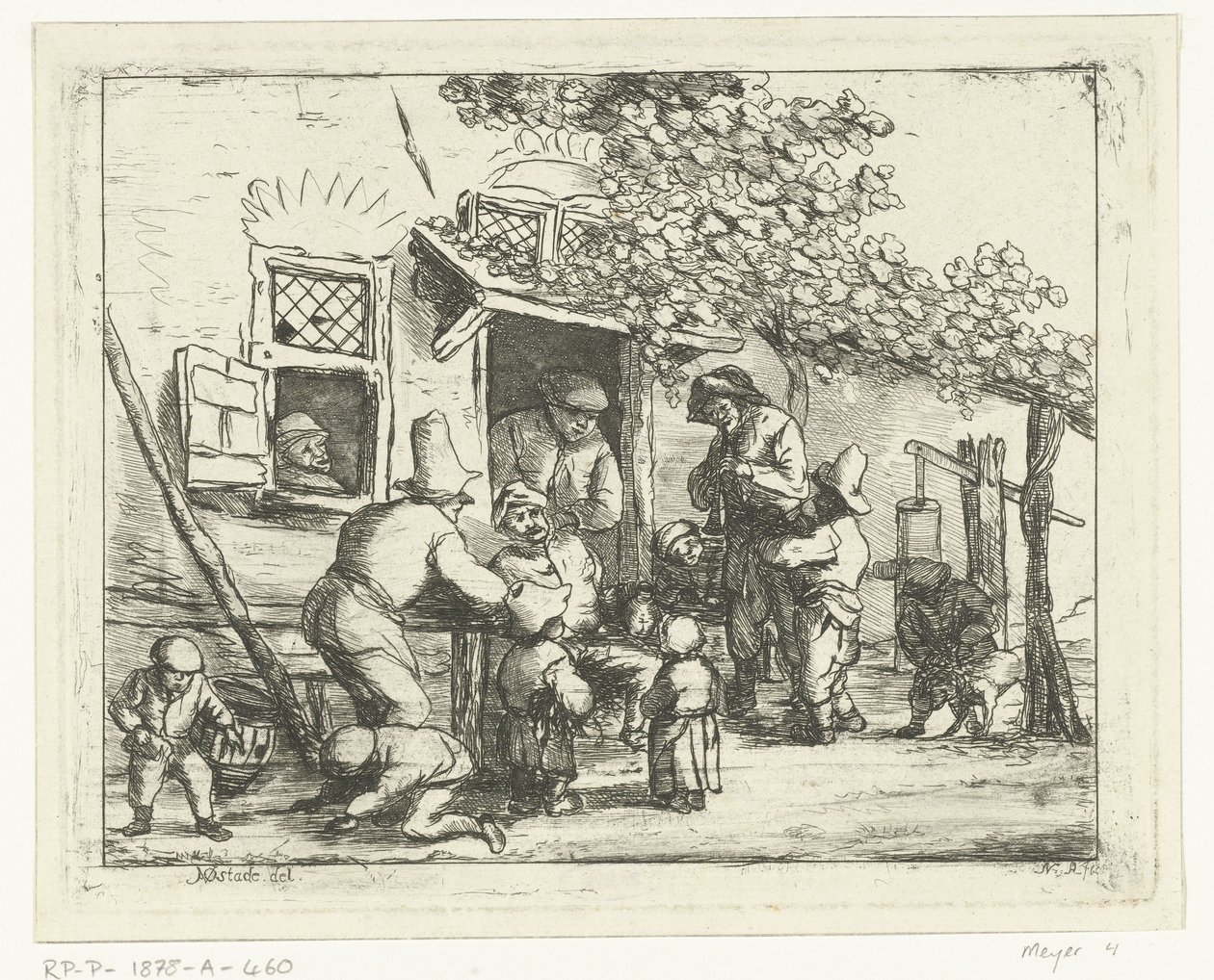 Deux musiciens de rue devant une maison - Nicolaas Albrecht