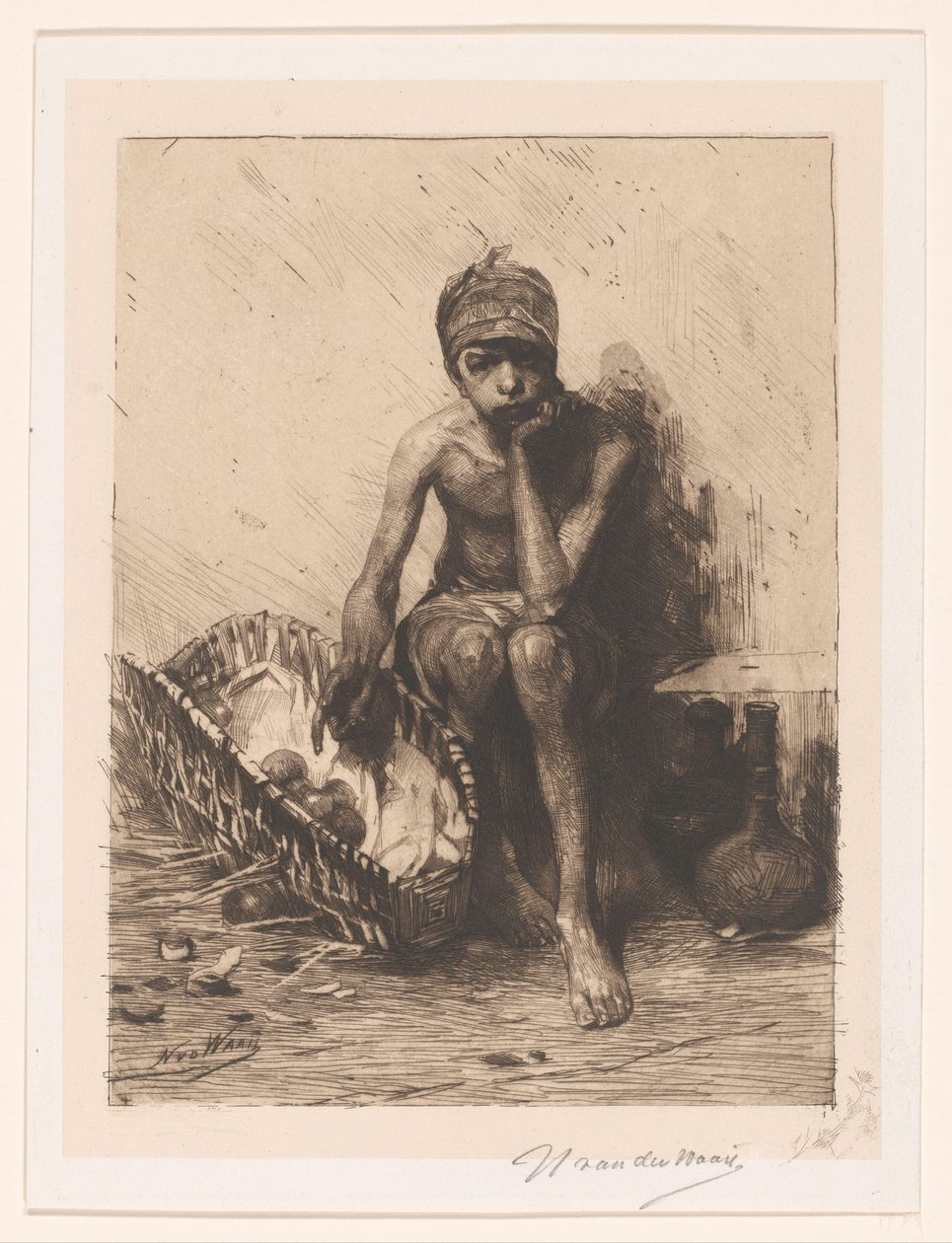 Vendeur de fruits - Nicolaas van der Waay (signed by artist)