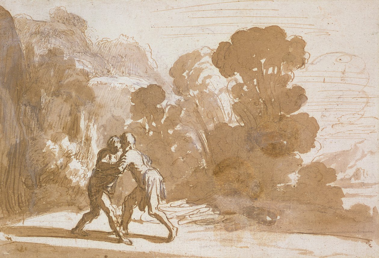 No.3192 Jacob luttant avec un ange, vers 1605-10 - Nicolaes Cornelisz Moeyaert