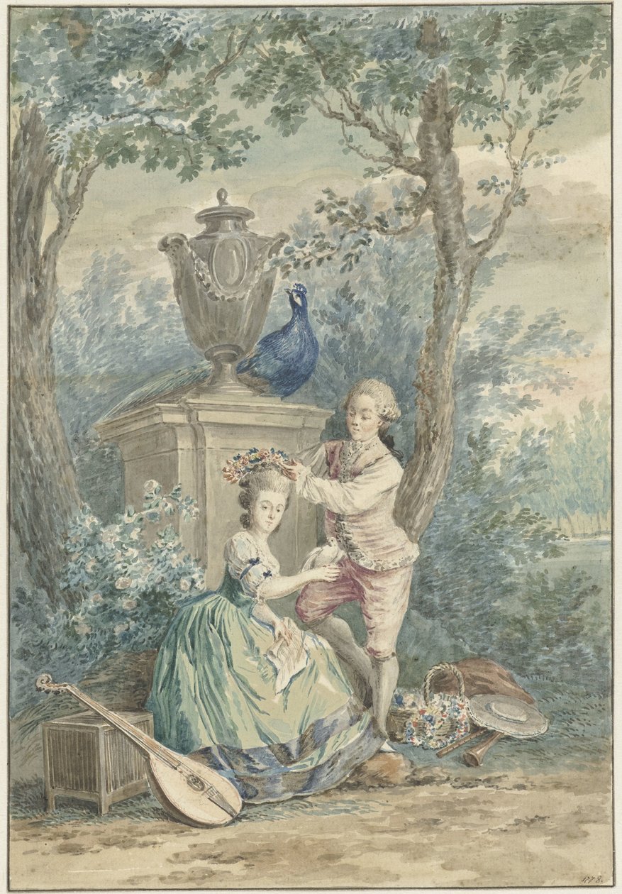 Couple élégant dans un parc - Nicolaes Muys