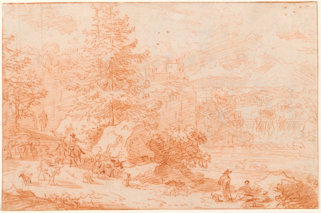 Paysage nordique fantaisiste évoquant Tivoli - Nicolaes Pietersz Berchem
