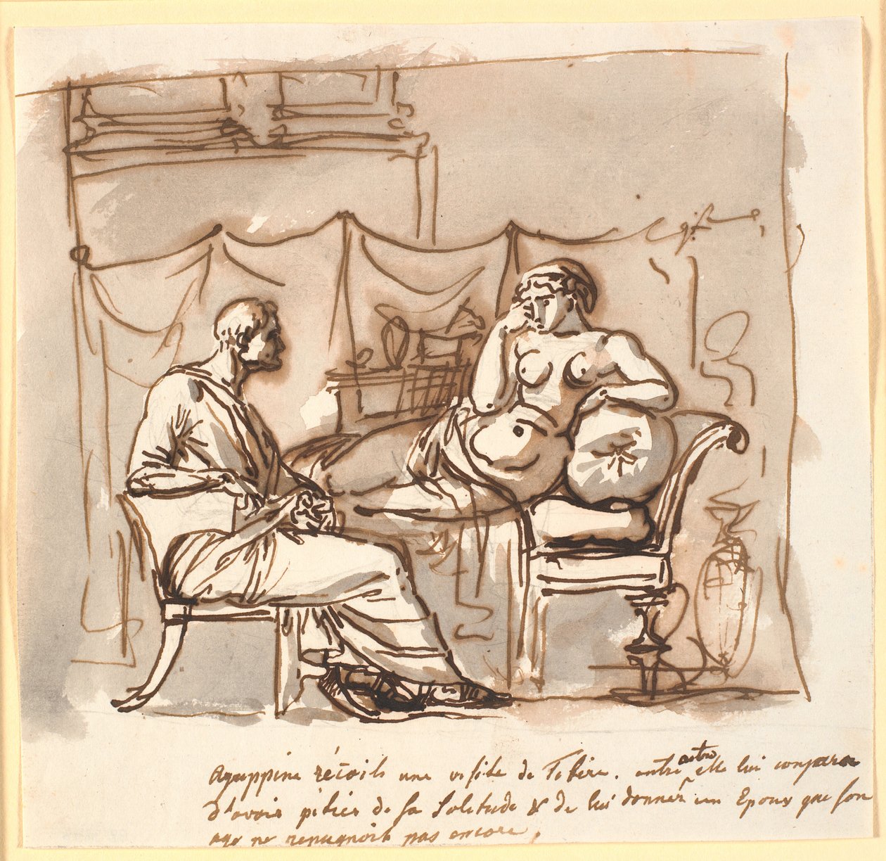 Agrippine demande à Tibère de lui donner un mari - Nicolai Abildgaard