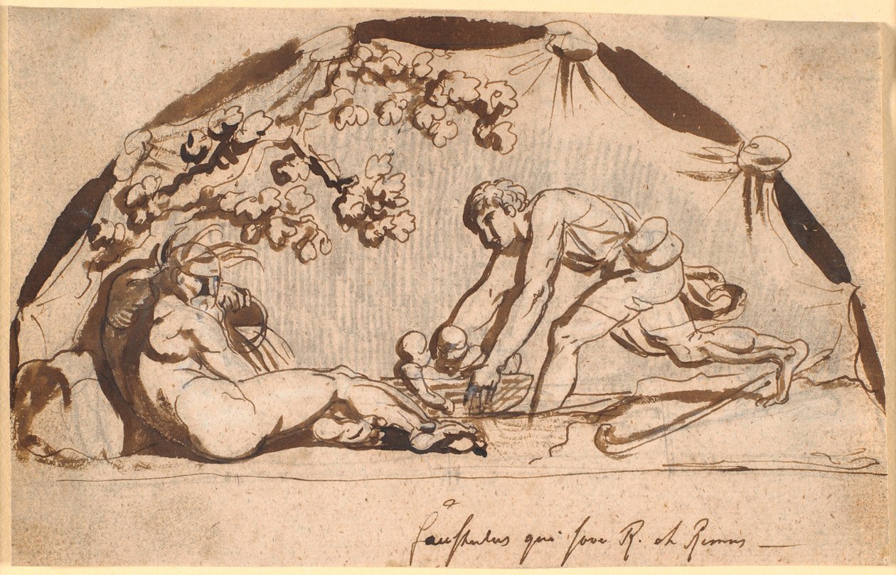 Le berger Faustulus trouve Romulus et Remus - Nicolai Abildgaard