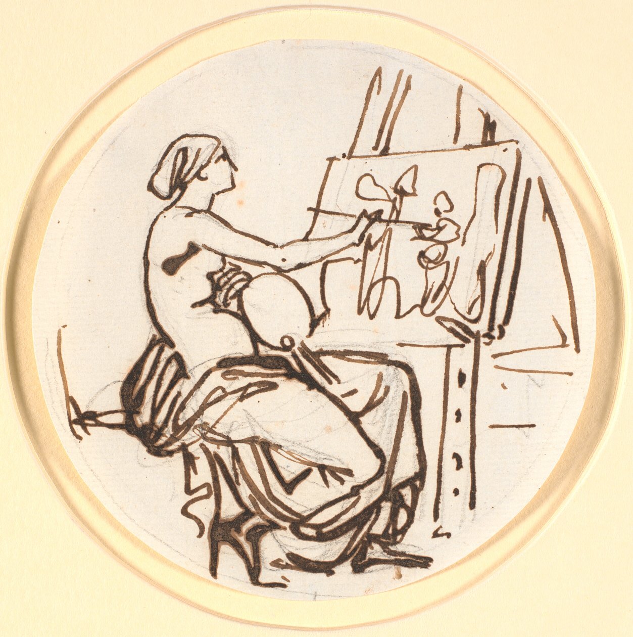 Le génie de la peinture. Composition circulaire - Nicolai Abildgaard