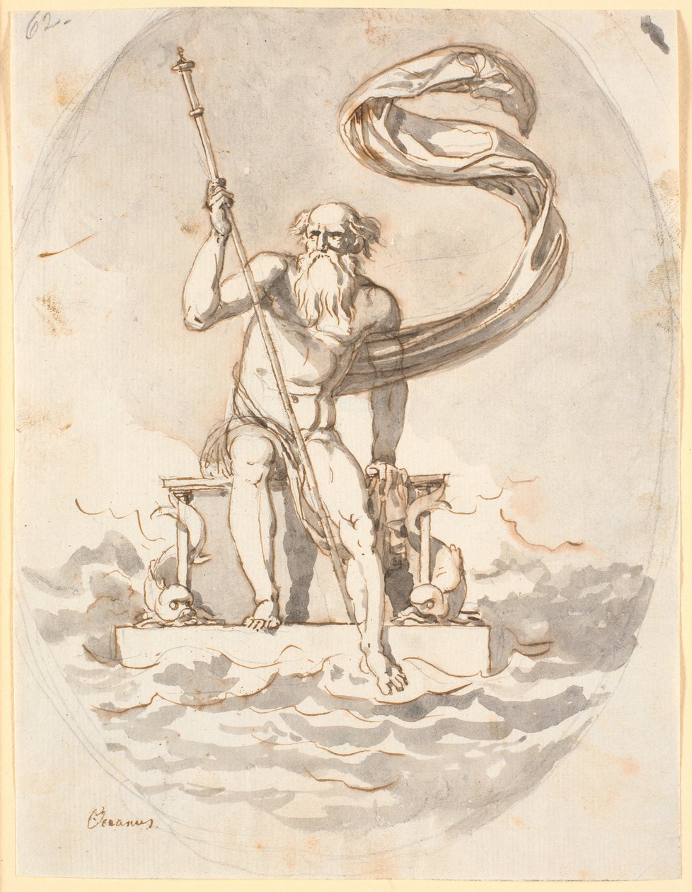 Oceanus sur son trône dans la mer - Nicolai Abildgaard