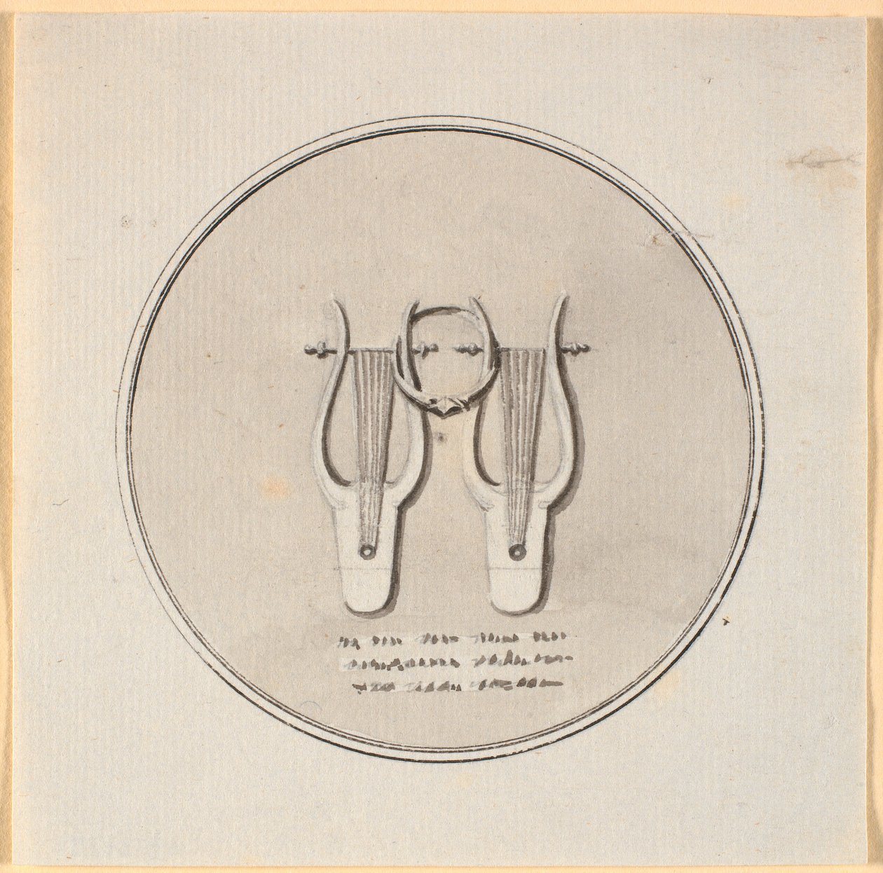 Deux lyres tenues ensemble par un anneau - Nicolai Abildgaard