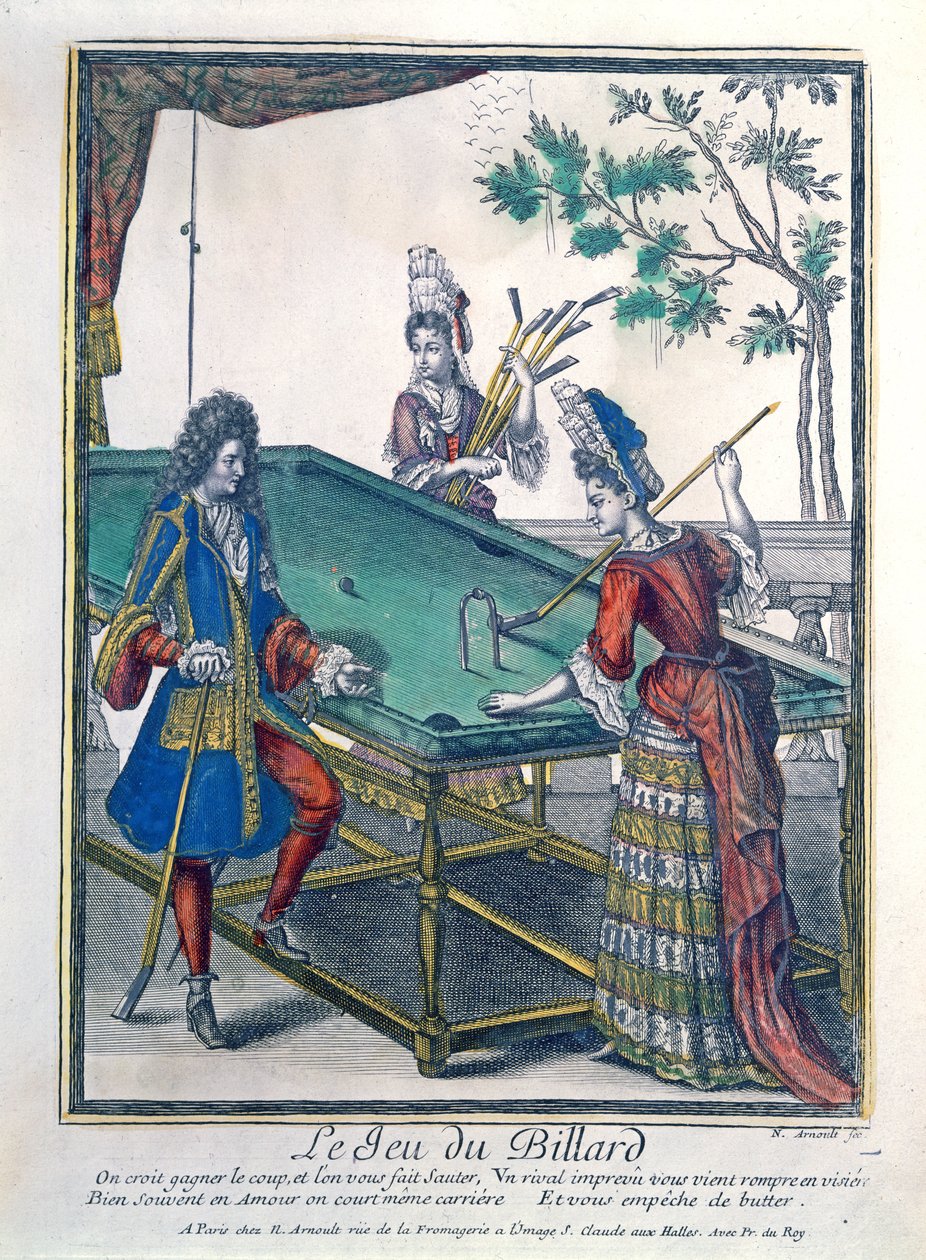 Une partie de billard, fin du XVIIe siècle - Nicolas Arnoult