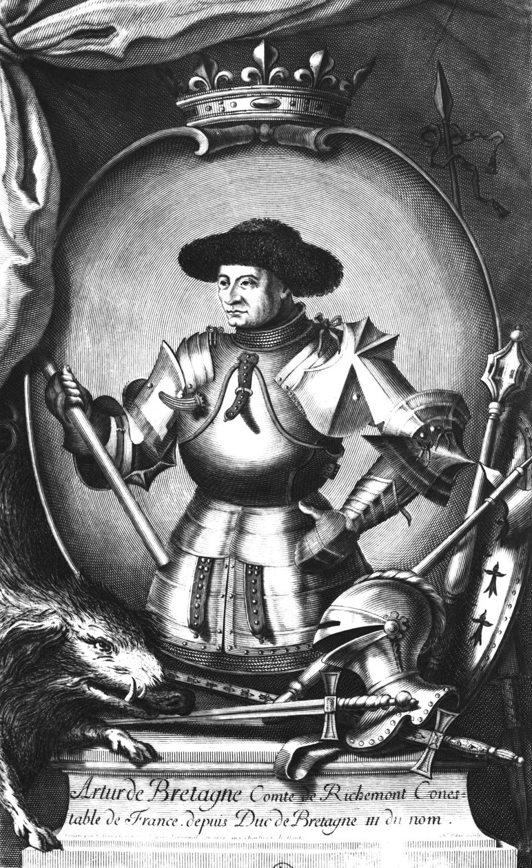 Arthur III (1393-1458) de Bretagne, gravé par F.J. Chaperon - Nicolas I, the Elder Pitau