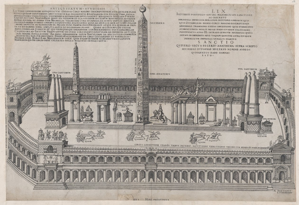 Speculum Romanae Magnificentiae : Circus Maximus, 1553 - Nicolas Beatrizet