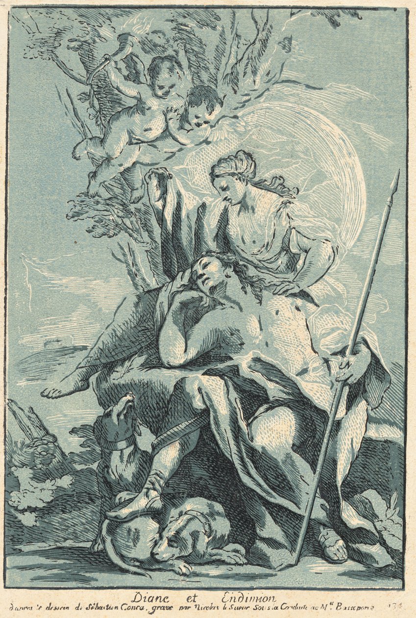 Diane et Endymion - Nicolas Le Sueur after Sebastiano Conca