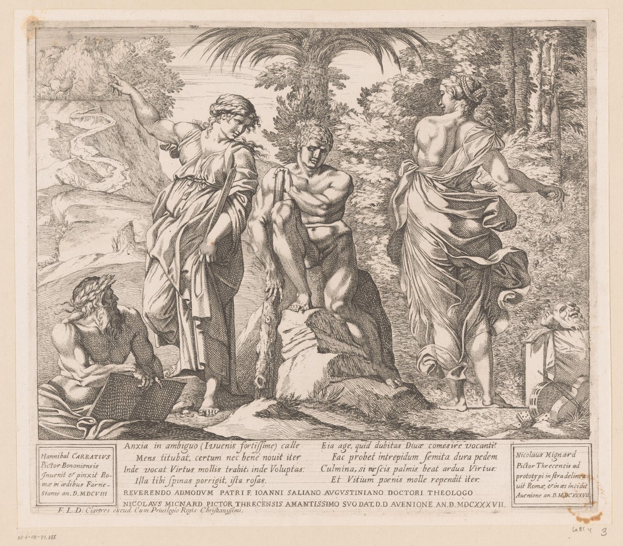 Hercule entre la Vertu et le Vice - Nicolas Mignard