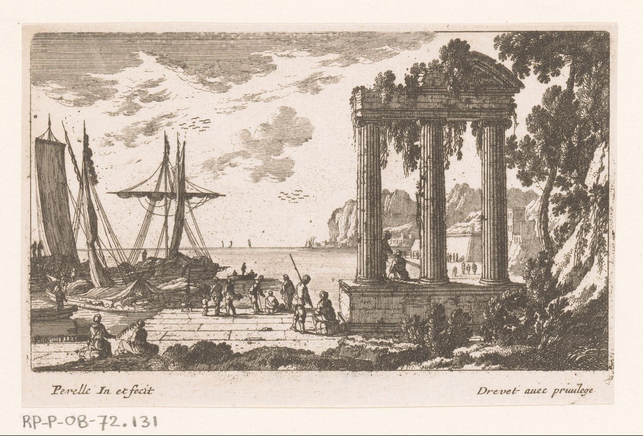 Vue du port avec trois colonnes - Nicolas Perelle