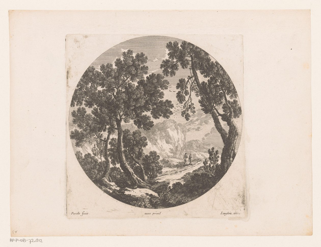 Paysage avec bergers derrière un troupeau - Nicolas Perelle