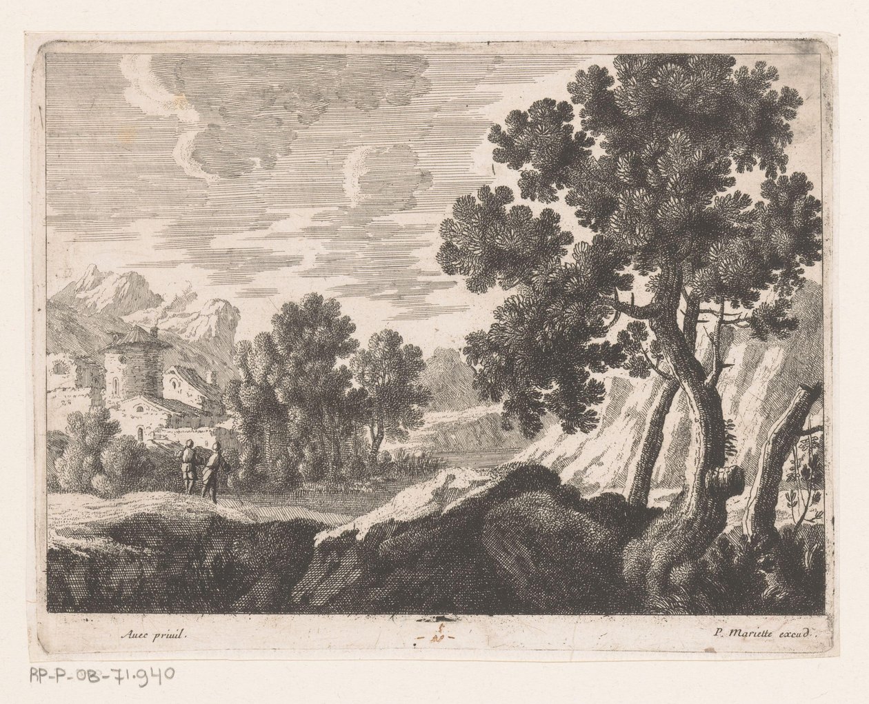 Paysage avec deux promeneurs - Nicolas Perelle