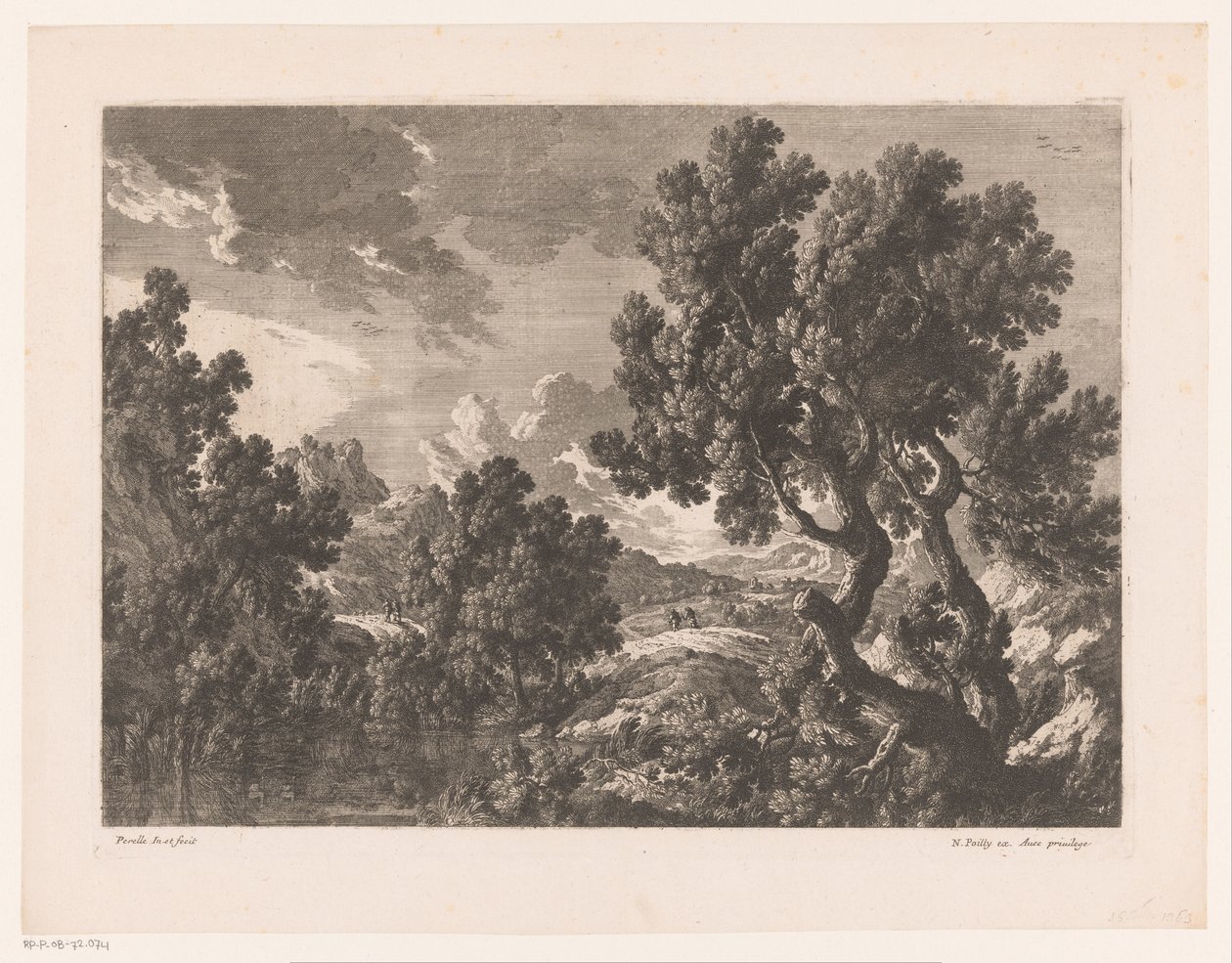Paysage rocheux avec arbres au bord de l