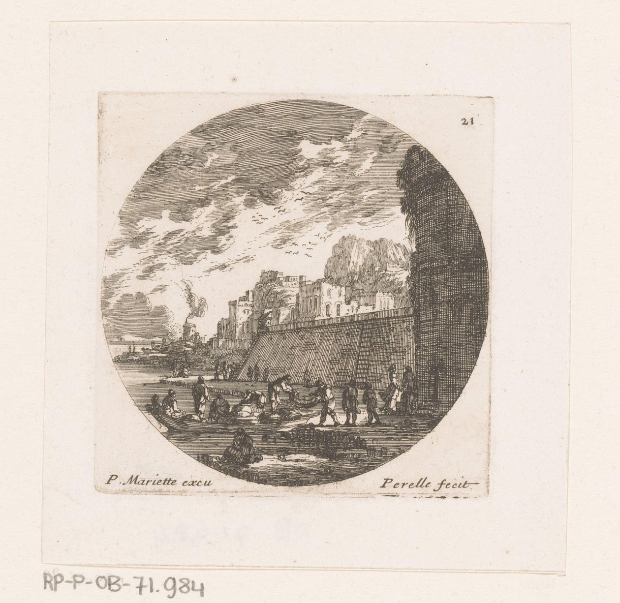 Vue de la ville avec un bateau à rames amarré - Nicolas Perelle