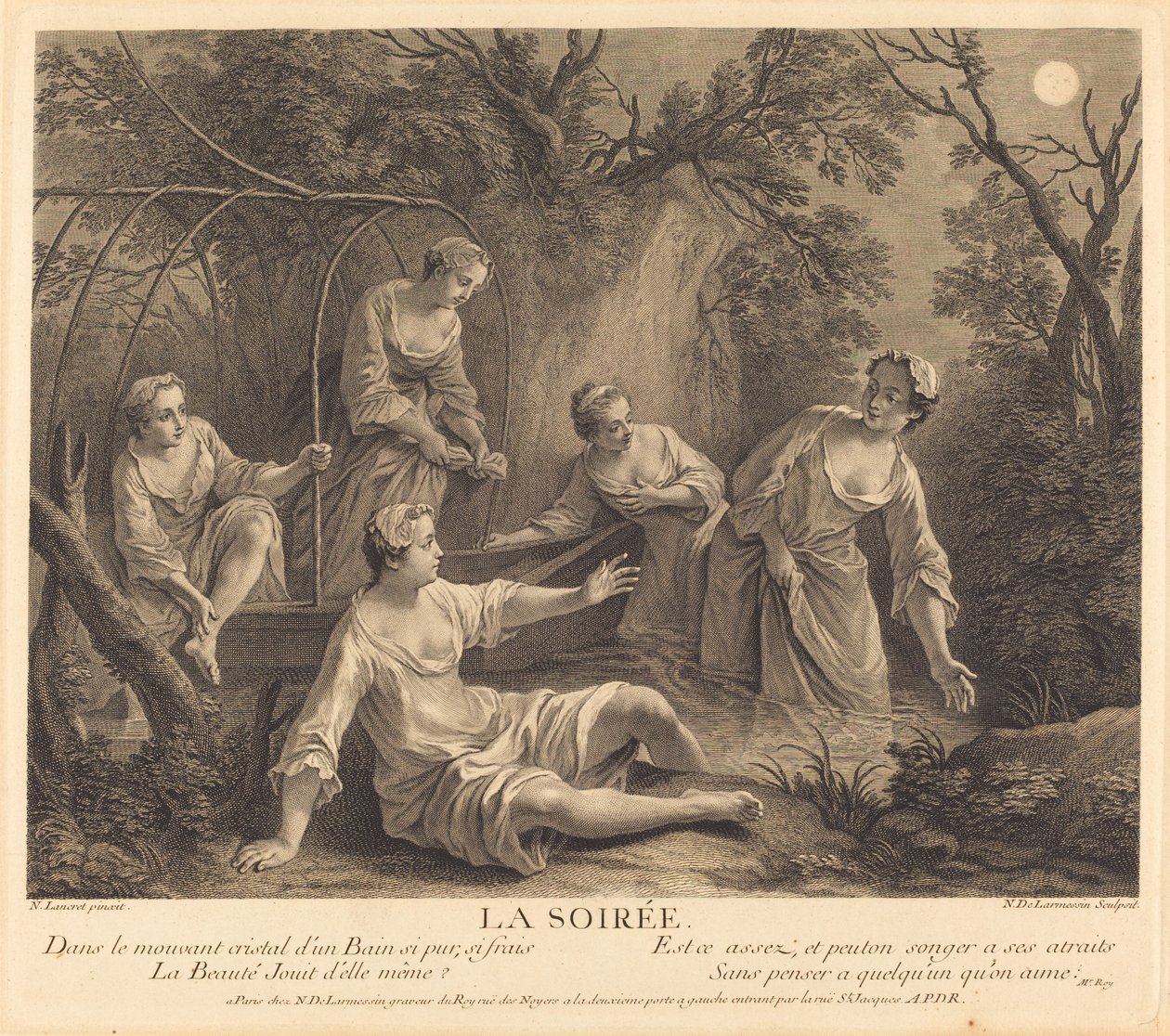 La soirée - Nicolas de Larmessin IV after Nicolas Lancret