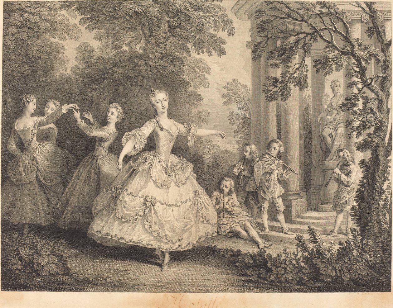 Mlle. Salle - Nicolas de Larmessin IV after Nicolas Lancret