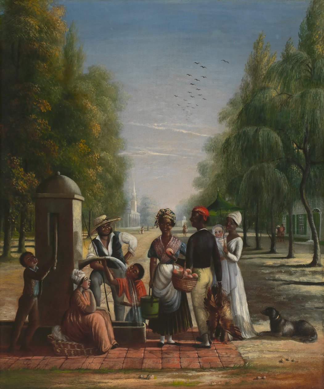 Serviteurs à une pompe, vers 1840 - Nicolino Calyo