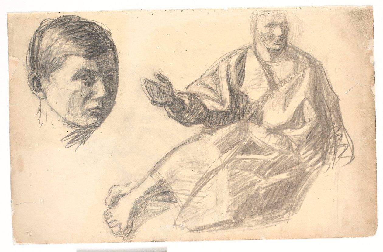 Figure du Christ et une tête - Niels Larsen Stevns