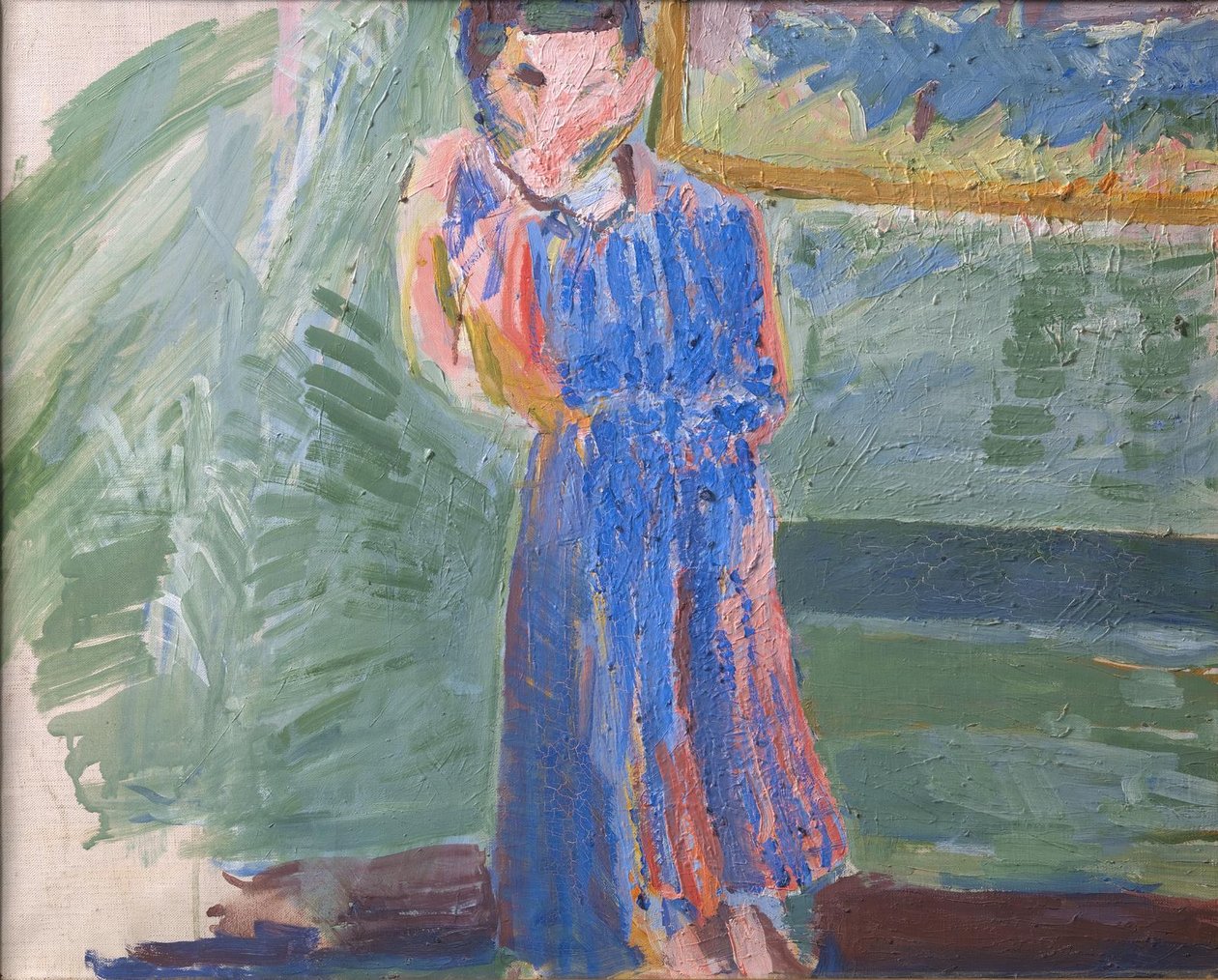 Figure debout, robe bleue - Niels Larsen Stevns