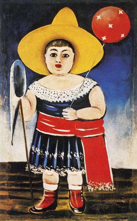 Petite fille avec un ballon à motifs - Niko Pirosmani