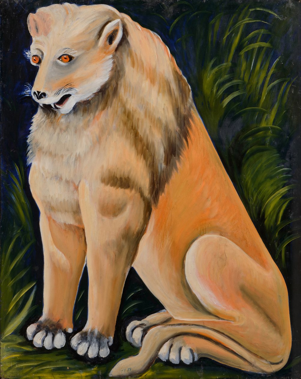 Lion jaune assis - Niko Pirosmani