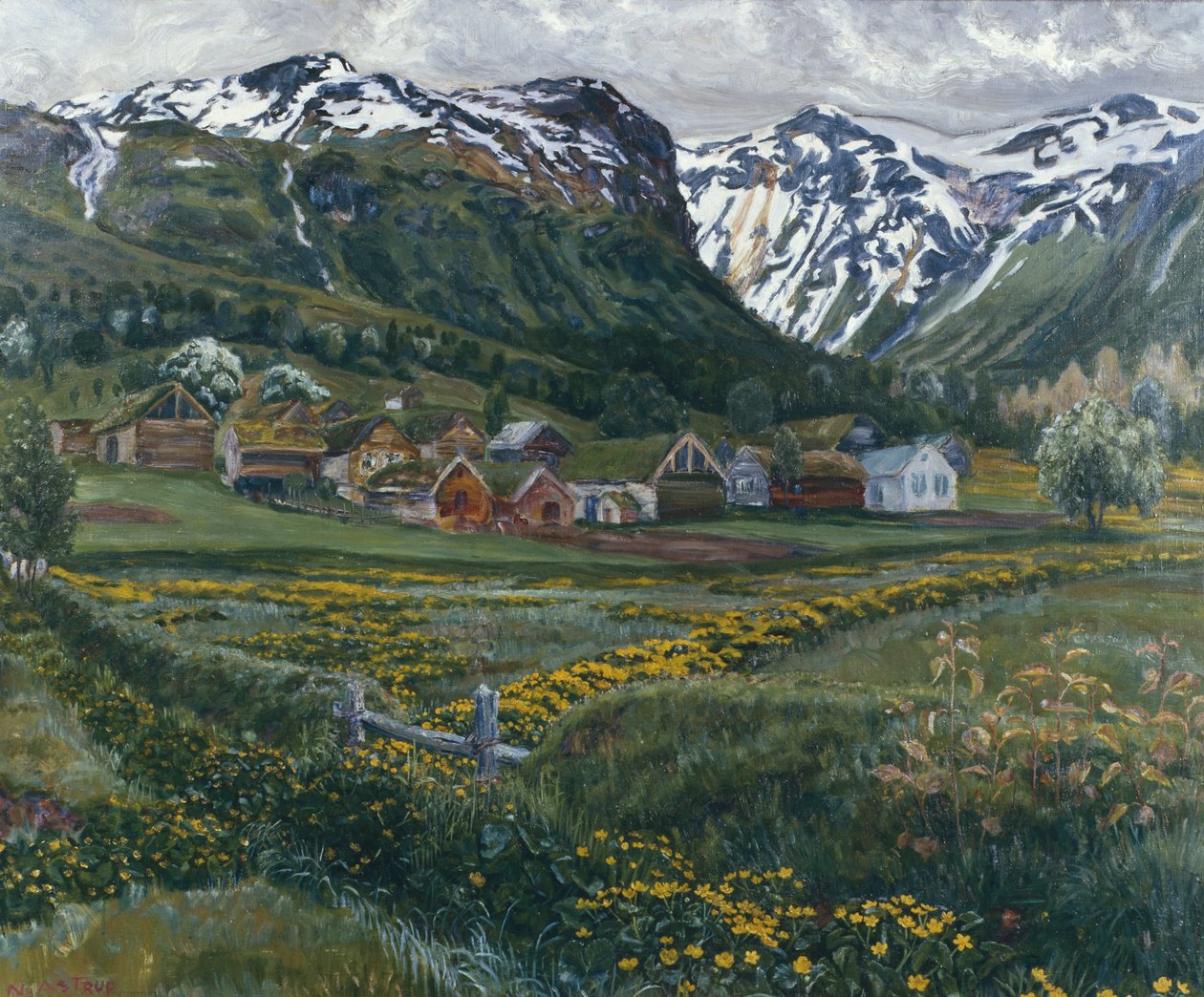 Nuit de juin et vieille cour de Jølster - Nikolai Astrup