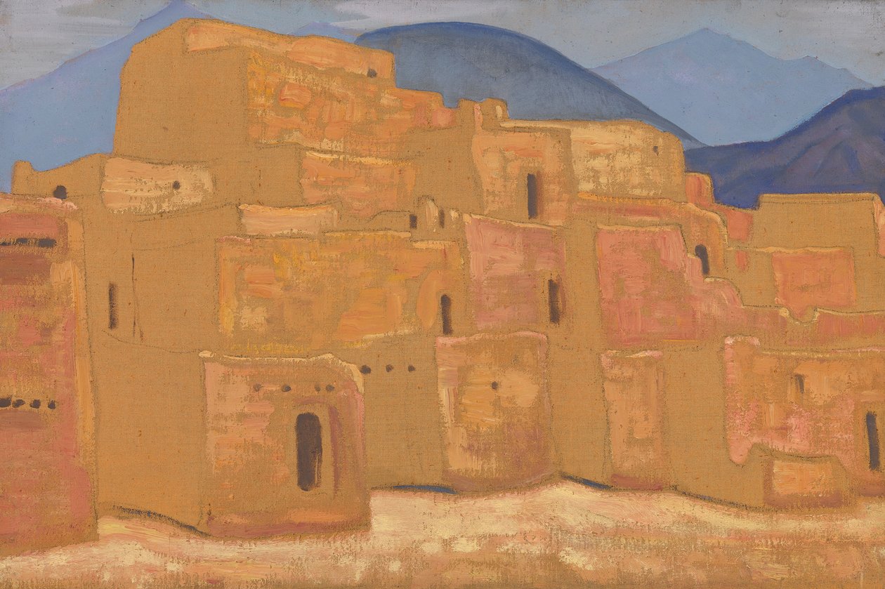 Taos Pueblo, Nouveau-Mexique, vers 1921 - Nikolai Konstantinowitsch Roerich