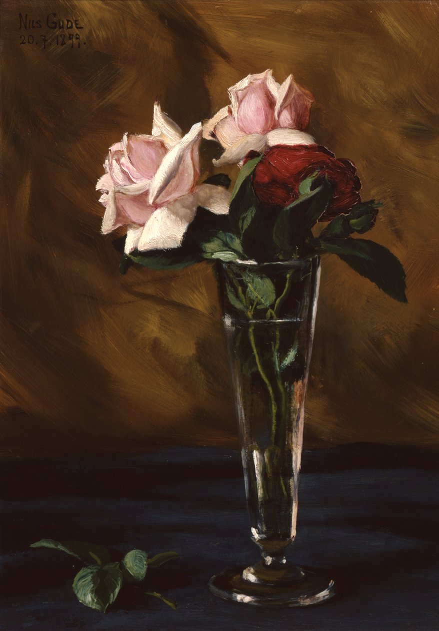 Arrangement avec des roses dans un verre - Nils Gude