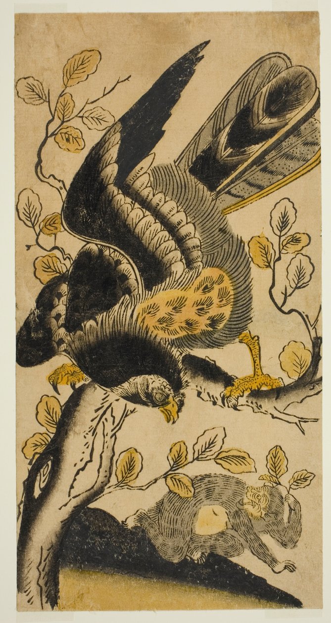 Aigle et singe - Nishimura Shigenaga