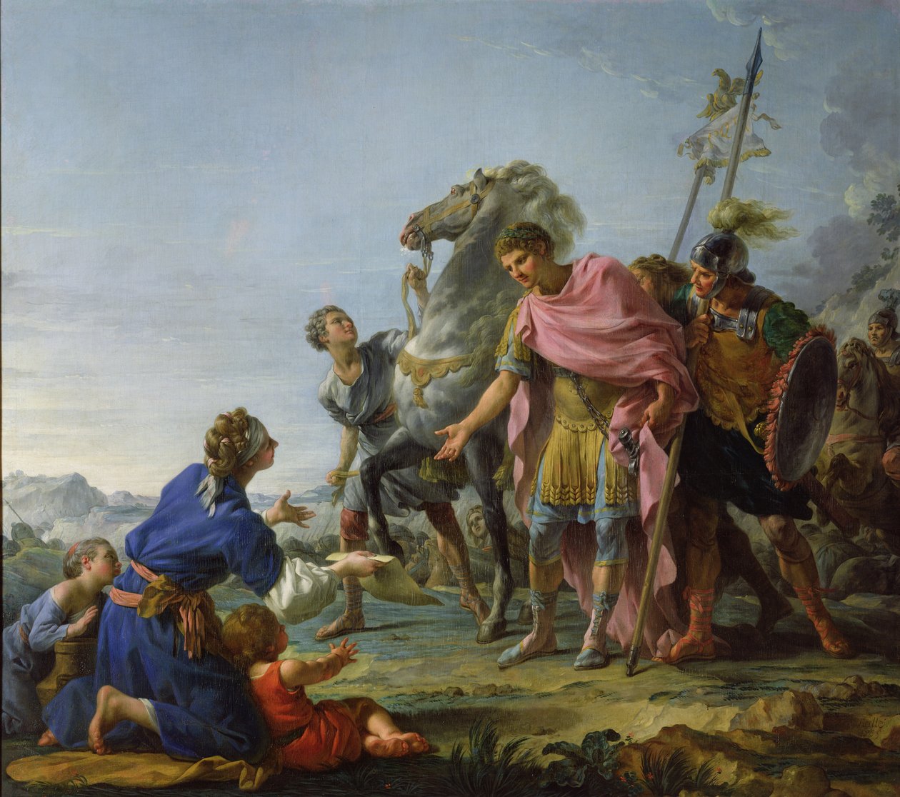 Trajan (53-117) montrant la miséricorde, 1765 - Noel Halle
