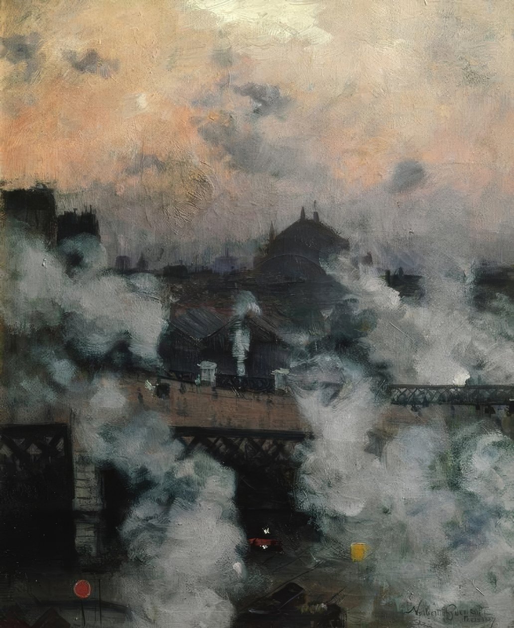Le Pont de l’Europe la nuit - Norbert Goeneutte