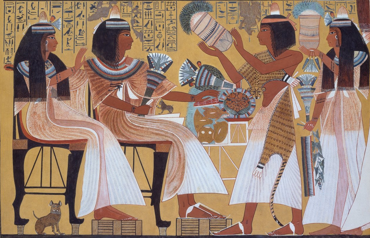 Ipuy et sa femme reçoivent des offrandes de leurs enfants, c.1279-1213 av. J.-C. - Norman de Garis Davies